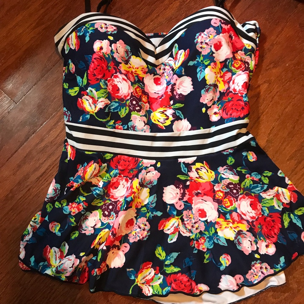 Peplum top two piece bathing suit